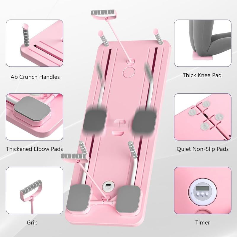 8-In-1 Multifunctional Fitness Board - ABS Pilates Slide Board for Abdominal & Core Strength Training, Home Gym Exercise Equipment, Foldable & Portable for Efficient Fat Burning