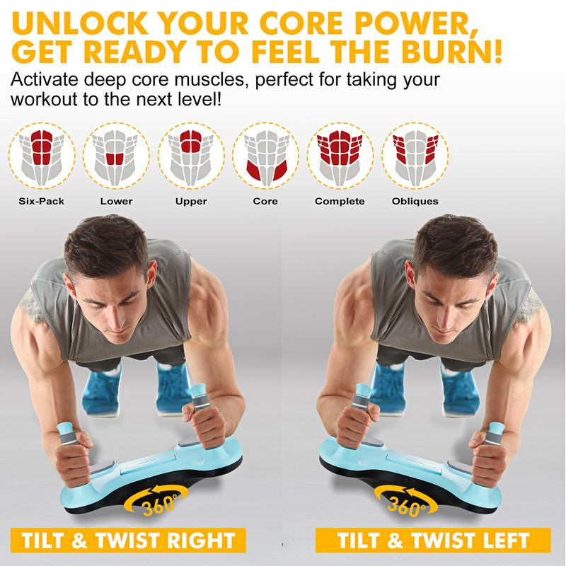 Core Trainer Plank Board & Wobble Balance Board - Adjustable Home Fitness Equipment for Core Strength, Balance Training, and Full-Body Workouts